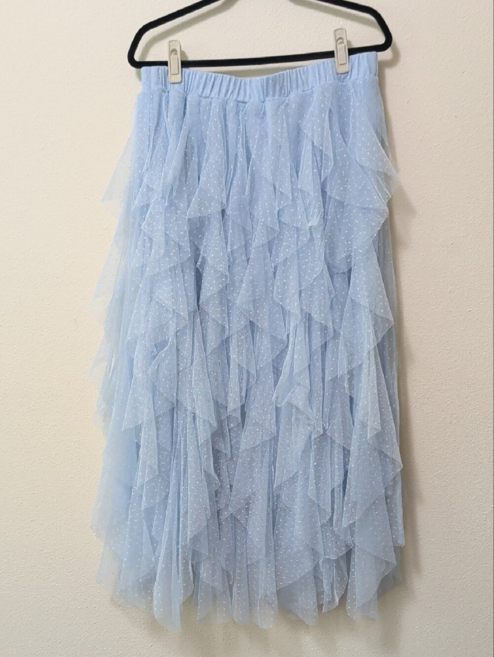 Altar'd State Light Blue Tiered Tulle Maxi Skirt - Picture 6 of 6